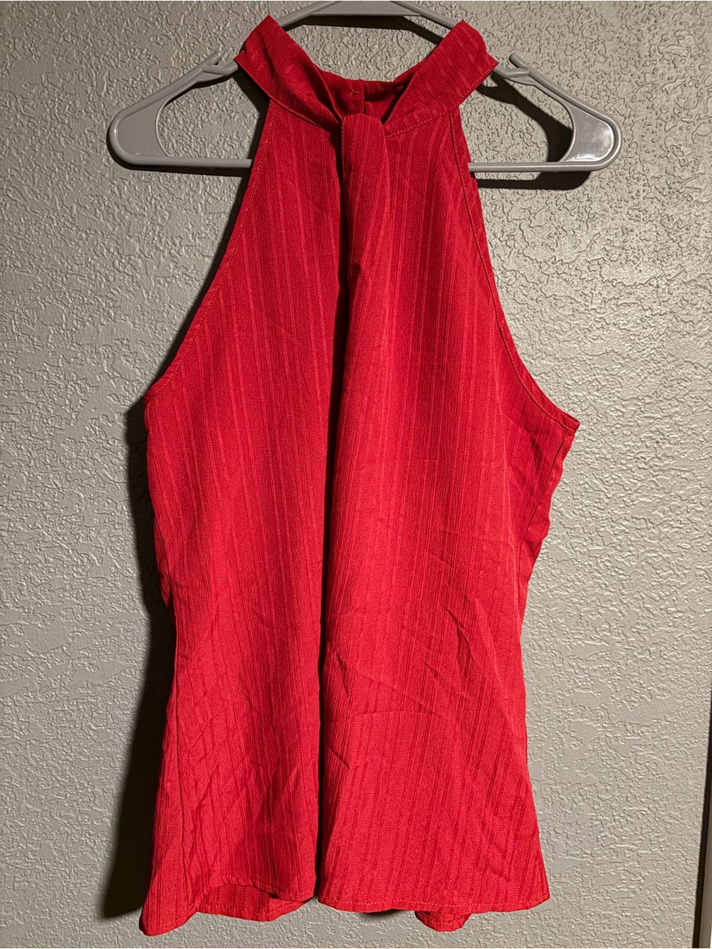 SHEIN Deep Red/Maroon Ribbed Halter Top